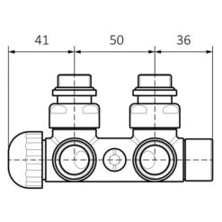 Vanne Thermostatique Chromée - Départ Et Retour Du Mur -Sèche-Serviettes dimensions vanne mur profil