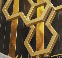 Sèche-serviette Design Eau Chaude - Doré - Raccordement à Gauche - HEX/YL 8 Sèche-serviette Design Eau Chaude - Doré - Raccordement à Gauche - HEX/YL -Sèche-Serviettes focus seche serviette design dore hex