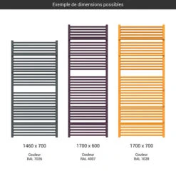 Sèche-serviette électrique - Couleur Au Choix - Raccordement à Droite - Lima/E8 -Sèche-Serviettes gamme grand seche serviettes lima couleur