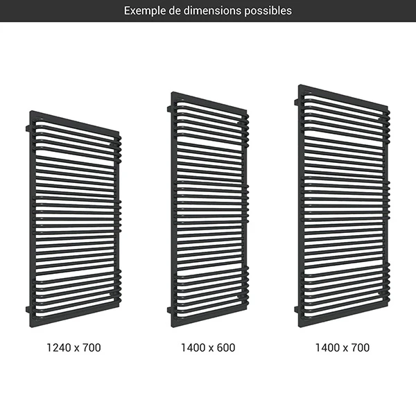 Sèche-serviette Chauffage Central Noir - Raccordement Au Centre - Poc/ZXN 4 Sèche-serviette Chauffage Central Noir - Raccordement Au Centre - Poc/ZXN – Image 2