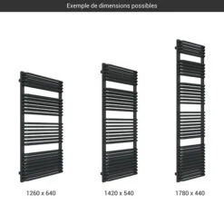 Sèche-serviette Chauffage Central Noir - Raccordement Au Centre - Tytus/ZXN -Sèche-Serviettes gamme grand seche serviettes tytus noir