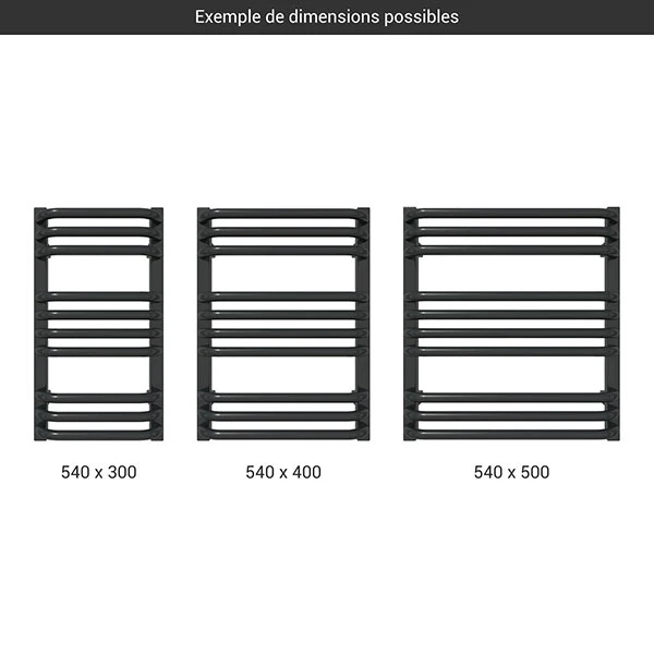 Petit Sèche-serviette électrique Noir - Raccordement à Droite - Alex/E8N 4 Petit Sèche-serviette électrique Noir - Raccordement à Droite - Alex/E8N – Image 2