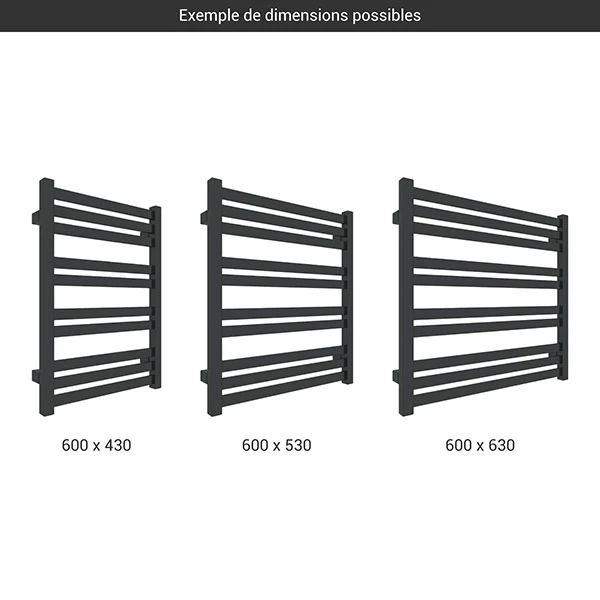 Petit Sèche-serviette Mixte Noir - Raccordement Aux Extrémités - Marlin/V2N 4 Petit Sèche-serviette Mixte Noir - Raccordement Aux Extrémités - Marlin/V2N – Image 2