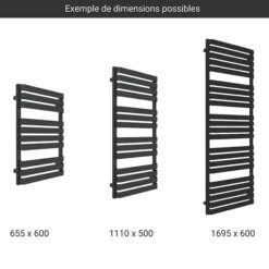 Sèche-serviette Eau Chaude Noir - Raccordement Aux Extrémités - Warp T/SXN -Sèche-Serviettes gamme seche serviette warp t noir