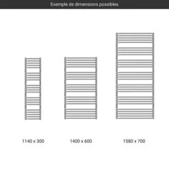 Sèche-serviette électrique - Chromé - Raccordement à Droite - Alex/E8 -Sèche-Serviettes gamme seche serviettes alex chrome 1