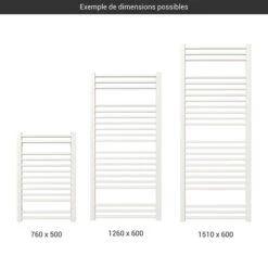 Sèche-serviette électrique Blanc - Raccordement à Droite - Bone/E8B -Sèche-Serviettes gamme seche serviettes bone blanc 1