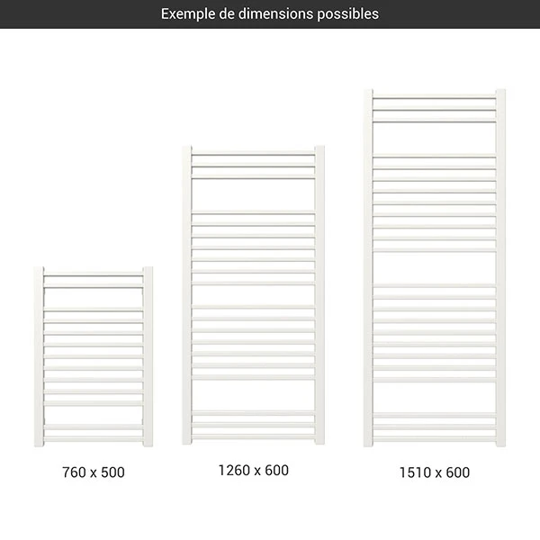 Sèche-serviette Chauffage Central - Blanc - Raccordement Au Centre - Bone/ZXB 4 Sèche-serviette Chauffage Central - Blanc - Raccordement Au Centre - Bone/ZXB – Image 2