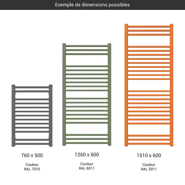 Sèche-serviette Mixte - Couleur Au Choix - Raccordement Au Centre Et à Droite - Bone/Z8 4 Sèche-serviette Mixte - Couleur Au Choix - Raccordement Au Centre Et à Droite - Bone/Z8 – Image 2