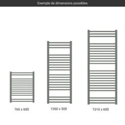 Sèche-serviette Eau Chaude Gris Foncé Métallique - Raccordement Aux Extrémités -Sèche-Serviettes gamme seche serviettes bone metallic stone ral mst