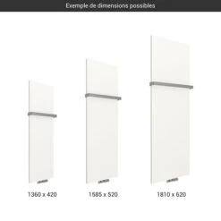 Sèche-serviette Design Panneau En Métal - Electrique - Blanc - Raccordement à Gauche - Case Slim/E1B -Sèche-Serviettes gamme seche serviettes case slim blanc 2