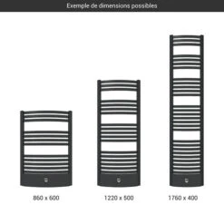 Sèche-serviette Chauffage Central - Noir Mat - Raccordement Au Centre - Dexter/P/ZXN -Sèche-Serviettes gamme seche serviettes dexter pro noir 1