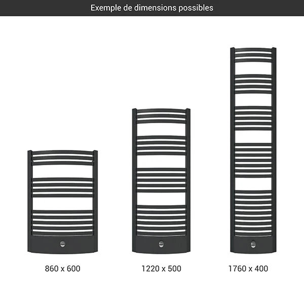 Sèche-serviette Mixte Noir - Raccordement Au Centre Et à Droite - Dexter Pro/Z8N 4 Sèche-serviette Mixte Noir - Raccordement Au Centre Et à Droite - Dexter Pro/Z8N – Image 2