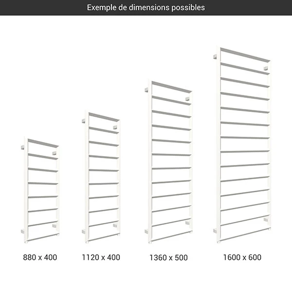 Sèche-serviette électrique Blanc - Raccordement à Droite - Diamond/E8B 4 Sèche-serviette électrique Blanc - Raccordement à Droite - Diamond/E8B – Image 2