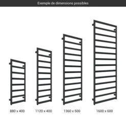 Sèche-serviette électrique Noir - Raccordement à Droite - Diamond/E8N 7 Sèche-serviette électrique Noir - Raccordement à Droite - Diamond/E8N -Sèche-Serviettes gamme seche serviettes diamond noir 2