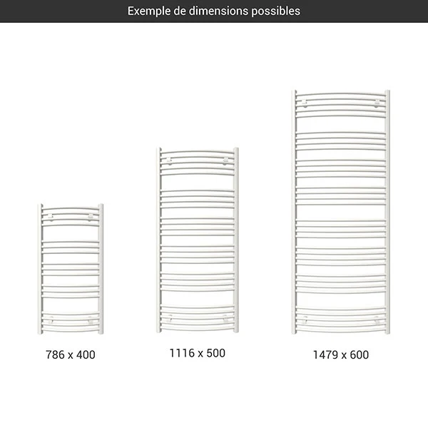 Sèche-serviette Mixte Blanc - Raccordement Au Centre Et à Droite - Domi/Z8B 4 Sèche-serviette Mixte Blanc - Raccordement Au Centre Et à Droite - Domi/Z8B – Image 2