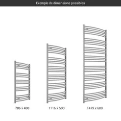 Sèche-serviette Chromé électrique - Raccordement à Droite - Domi/E8 -Sèche-Serviettes gamme seche serviettes domi chrome 1