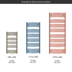 Sèche-serviette Chauffage Central - Couleur Au Choix - Raccordement Aux Extrémités - Domi/SX 6 Sèche-serviette Chauffage Central - Couleur Au Choix - Raccordement Aux Extrémités - Domi/SX -Sèche-Serviettes gamme seche serviettes domi couleur