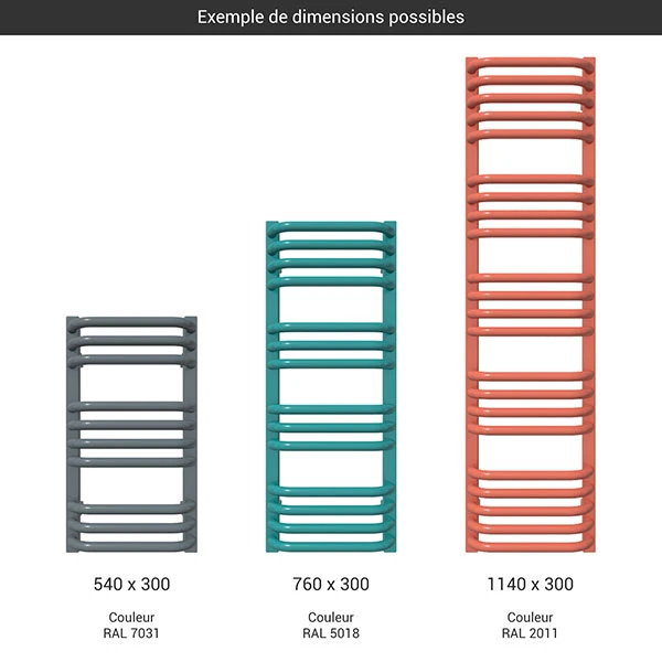 Sèche-serviette étroit - Electrique - Raccordement à Droite - Alex/E8 4 Sèche-serviette étroit - Electrique - Raccordement à Droite - Alex/E8 – Image 2