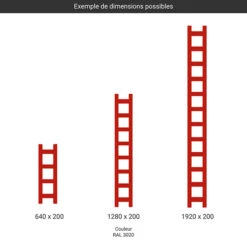 Sèche-serviette Chauffage Central - Rouge Trafic - Raccordement Aux Extrémités - Easy/SX/3020 -Sèche-Serviettes gamme seche serviettes etroit easy rouge trafic 1
