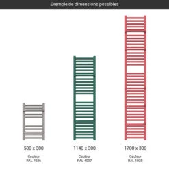 Sèche-serviette étroit - Electrique - Raccordement à Gauche - Lima/E1 -Sèche-Serviettes gamme seche serviettes etroit lima couleur