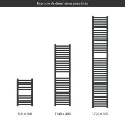 Sèche-serviette étroit - Electrique - Noir Mat - Raccordement à Gauche - Lima/E1 7 Sèche-serviette étroit - Electrique - Noir Mat - Raccordement à Gauche - Lima/E1 -Sèche-Serviettes gamme seche serviettes etroit lima noir 1