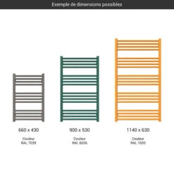 Sèche-serviette Chauffage Central - Couleur Au Choix - Raccordement Au Centre - Fiona/P/ZX -Sèche-Serviettes gamme seche serviettes fiona couleur 1