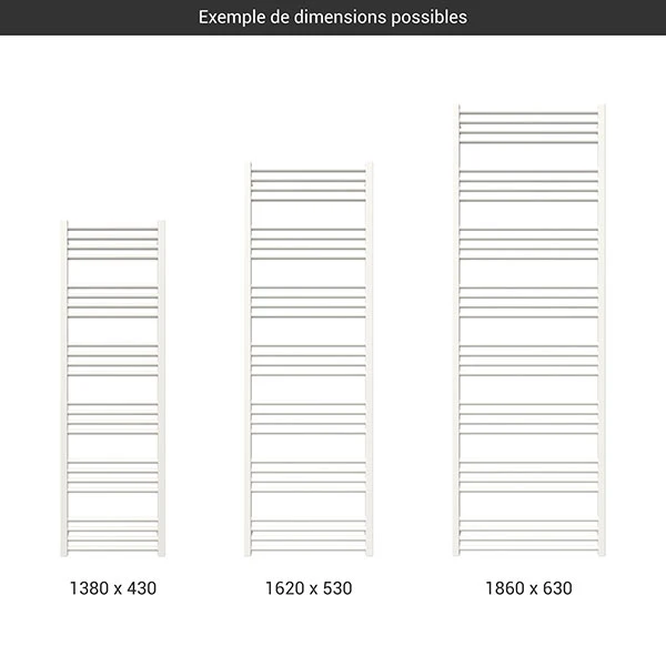 Sèche-serviette électrique Blanc - Raccordement à Droite - Fiona/GE8B 4 Sèche-serviette électrique Blanc - Raccordement à Droite - Fiona/GE8B – Image 2