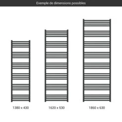 Sèche-serviette Chauffage Central - Noir Mat - Raccordement Au Centre - Fiona/G/ZX/N 7 Sèche-serviette Chauffage Central - Noir Mat - Raccordement Au Centre - Fiona/G/ZX/N -Sèche-Serviettes gamme seche serviettes fiona grand noir
