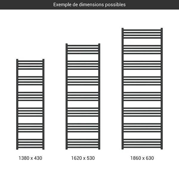 Sèche-serviette Chauffage Central - Noir Mat - Raccordement Au Centre - Fiona/G/ZX/N 4 Sèche-serviette Chauffage Central - Noir Mat - Raccordement Au Centre - Fiona/G/ZX/N – Image 2