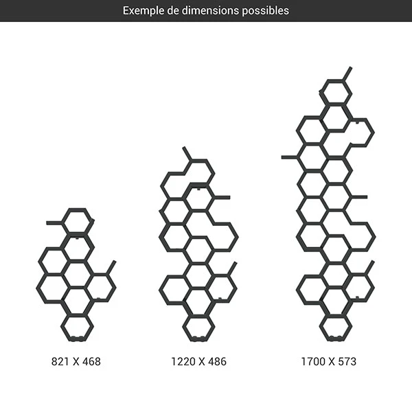Sèche-serviette Design - Chauffage Central - Noir Mat - Raccordement Au Centre - Hex/ZXN 4 Sèche-serviette Design - Chauffage Central - Noir Mat - Raccordement Au Centre - Hex/ZXN – Image 2