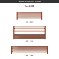 Sèche-serviette Horizontal - Marron - Raccordement Au Centre - Lima/ZX8004 7 Sèche-serviette Horizontal - Marron - Raccordement Au Centre - Lima/ZX8004 -Sèche-Serviettes gamme seche serviettes horizontal lima ral 8004
