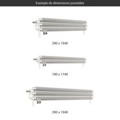 Sèche-serviette Horizontal - Chauffage Central - Blanc - Raccordement à Gauche - Ribbon HSD/YLB -Sèche-Serviettes gamme seche serviettes horizontal ribbon hsd blanc