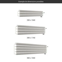 Sèche-serviette Horizontal Blanc - Chauffage Central - Raccordement à Gauche - Ribbon HWS/YLB -Sèche-Serviettes gamme seche serviettes horizontal ribbon hws blanc