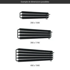 Sèche-serviette Horizontal - Noir - Chauffage Central - Raccordement à Gauche - Ribbon HWS/YLN -Sèche-Serviettes gamme seche serviettes horizontal ribbon hws noir