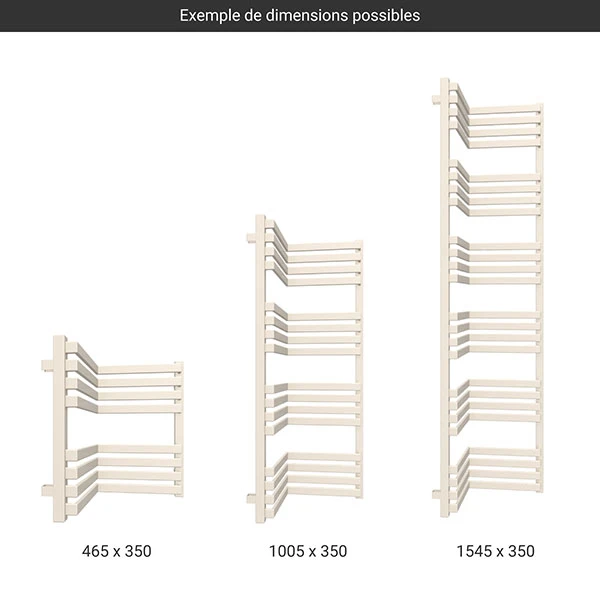 Sèche-serviette à Angle Entrant - Raccordement à Droite - Electrique - Blanc - INC/E8B 4 Sèche-serviette à Angle Entrant - Raccordement à Droite - Electrique - Blanc - INC/E8B – Image 2