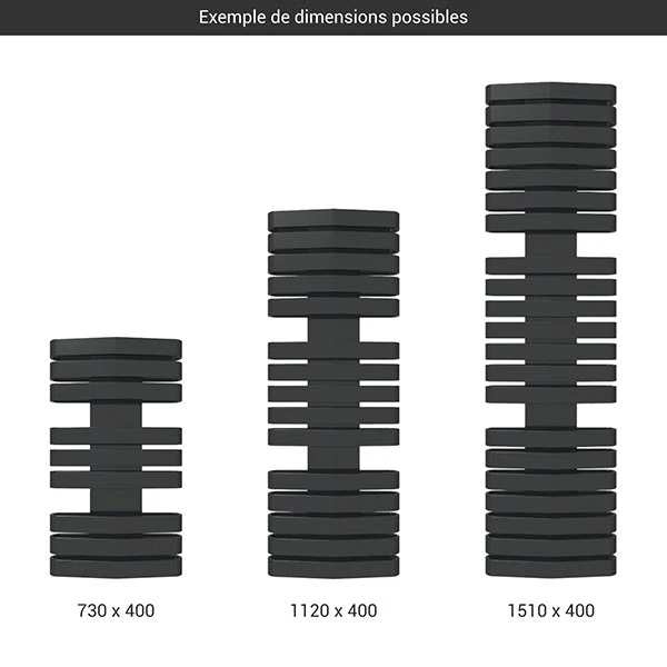 Sèche-serviette électrique Noir - Raccordement à Droite - Iron D/E8N/400 4 Sèche-serviette électrique Noir - Raccordement à Droite - Iron D/E8N/400 – Image 2