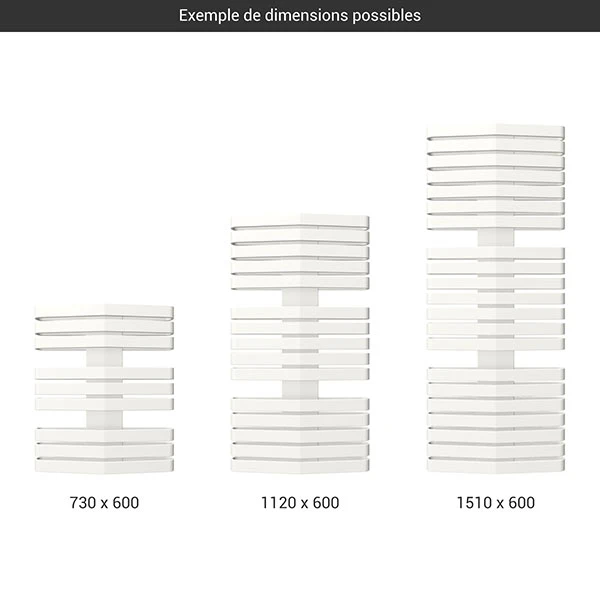 Sèche-serviette Chauffage Central - Blanc - Raccordement Au Centre - Irond/ZXB/600 4 Sèche-serviette Chauffage Central - Blanc - Raccordement Au Centre - Irond/ZXB/600 – Image 2
