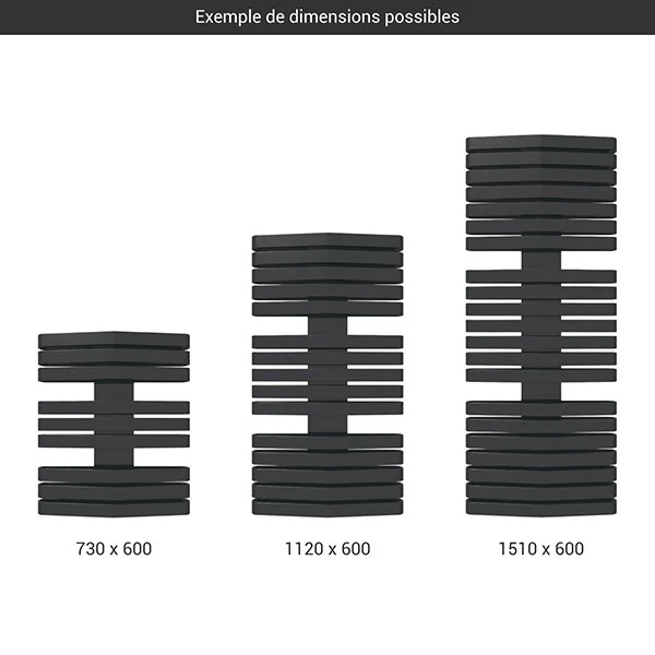 Sèche-serviette Chauffage Central - Noir Mat - Raccordement Au Centre - Irond/ZXN/600 4 Sèche-serviette Chauffage Central - Noir Mat - Raccordement Au Centre - Irond/ZXN/600 – Image 2