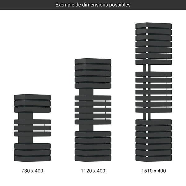 Sèche-serviette Chauffage Central - Noir Mat - Raccordement à Une Extrémité - Iron S/GDN/400 4 Sèche-serviette Chauffage Central - Noir Mat - Raccordement à Une Extrémité - Iron S/GDN/400 – Image 2