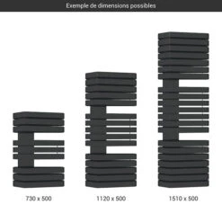 Sèche-serviette électrique Noir - Raccordement à Droite - Iron S/E8N/500 -Sèche-Serviettes gamme seche serviettes iron s 500 noir 1