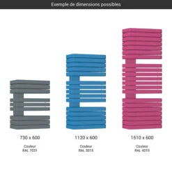 Sèche-serviette Chauffage Central - Couleur Au Choix - Raccordement à Une Extrémité - Iron S/GD/600 7 Sèche-serviette Chauffage Central - Couleur Au Choix - Raccordement à Une Extrémité - Iron S/GD/600 -Sèche-Serviettes gamme seche serviettes iron s 600 couleur