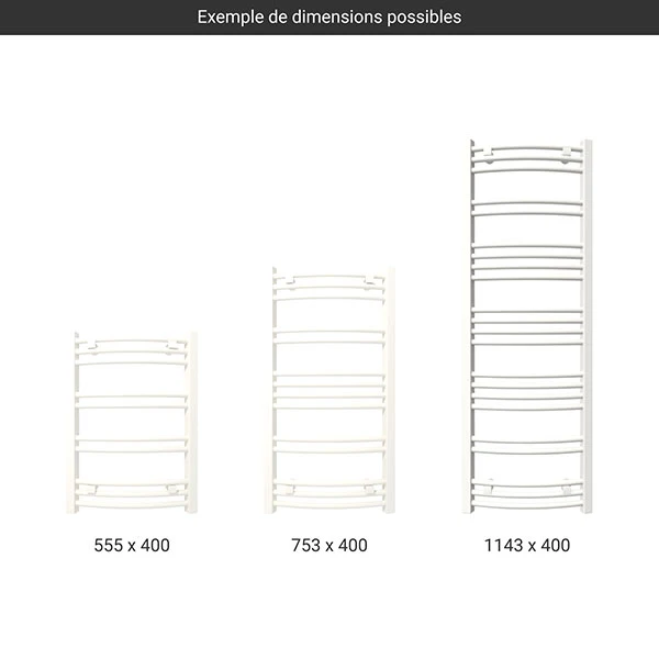 Sèche-serviette électrique Blanc - Raccordement à Droite - Jade/E8B 4 Sèche-serviette électrique Blanc - Raccordement à Droite - Jade/E8B – Image 2