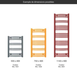 Sèche-serviette Chauffage Central - Couleur Au Choix - Raccordement Aux Extrémités - Jade/SX -Sèche-Serviettes gamme seche serviettes jade couleur 1