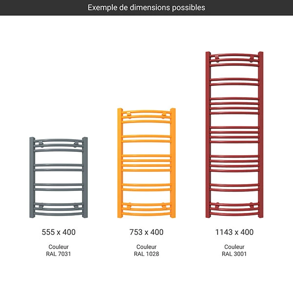 Sèche-serviette électrique - Couleur Au Choix - Raccordement à Droite - Jade/E8 4 Sèche-serviette électrique - Couleur Au Choix - Raccordement à Droite - Jade/E8 – Image 2