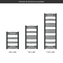 Sèche-serviette Chauffage Central - Noir Mat - Raccordement Aux Extrémités - Jade/SXN -Sèche-Serviettes gamme seche serviettes jade noir 1