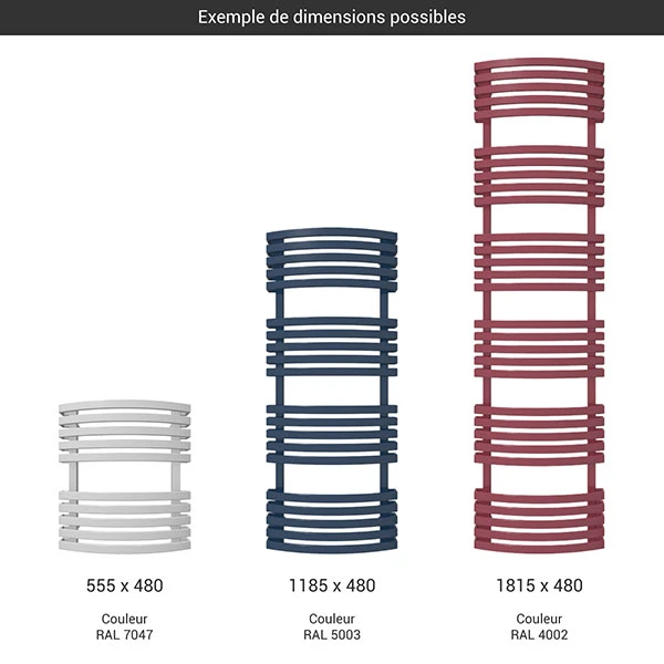 Sèche-serviette Mixte - Couleur Au Choix - Raccordement Aux Extrémités - Kioto/V2 4 Sèche-serviette Mixte - Couleur Au Choix - Raccordement Aux Extrémités - Kioto/V2 – Image 2