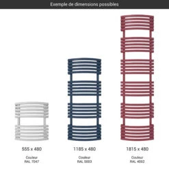 Sèche-serviette Chauffage Central - Couleur Au Choix - Raccordement Aux Extrémités - Kioto/SX 6 Sèche-serviette Chauffage Central - Couleur Au Choix - Raccordement Aux Extrémités - Kioto/SX -Sèche-Serviettes gamme seche serviettes kioto couleur