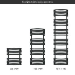 Sèche-serviette Chauffage Central - Noir Mat - Raccordement Aux Extrémités - Kioto/SXN 6 Sèche-serviette Chauffage Central - Noir Mat - Raccordement Aux Extrémités - Kioto/SXN -Sèche-Serviettes gamme seche serviettes kioto noir 2
