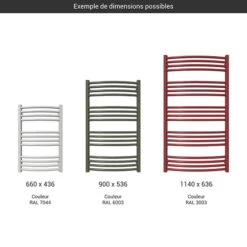 Sèche-serviette électrique - Couleur Au Choix - Raccordement à Droite - Lena/P/E8 -Sèche-Serviettes gamme seche serviettes lena couleur 1