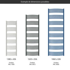 Sèche-serviette Mixte - Couleur Au Choix - Raccordement Au Centre Et à Droite - Lena/G/Z8 -Sèche-Serviettes gamme seche serviettes lena grand couleur 2
